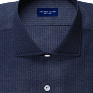 *SOLD* Navy Seersucker Dress Shirt